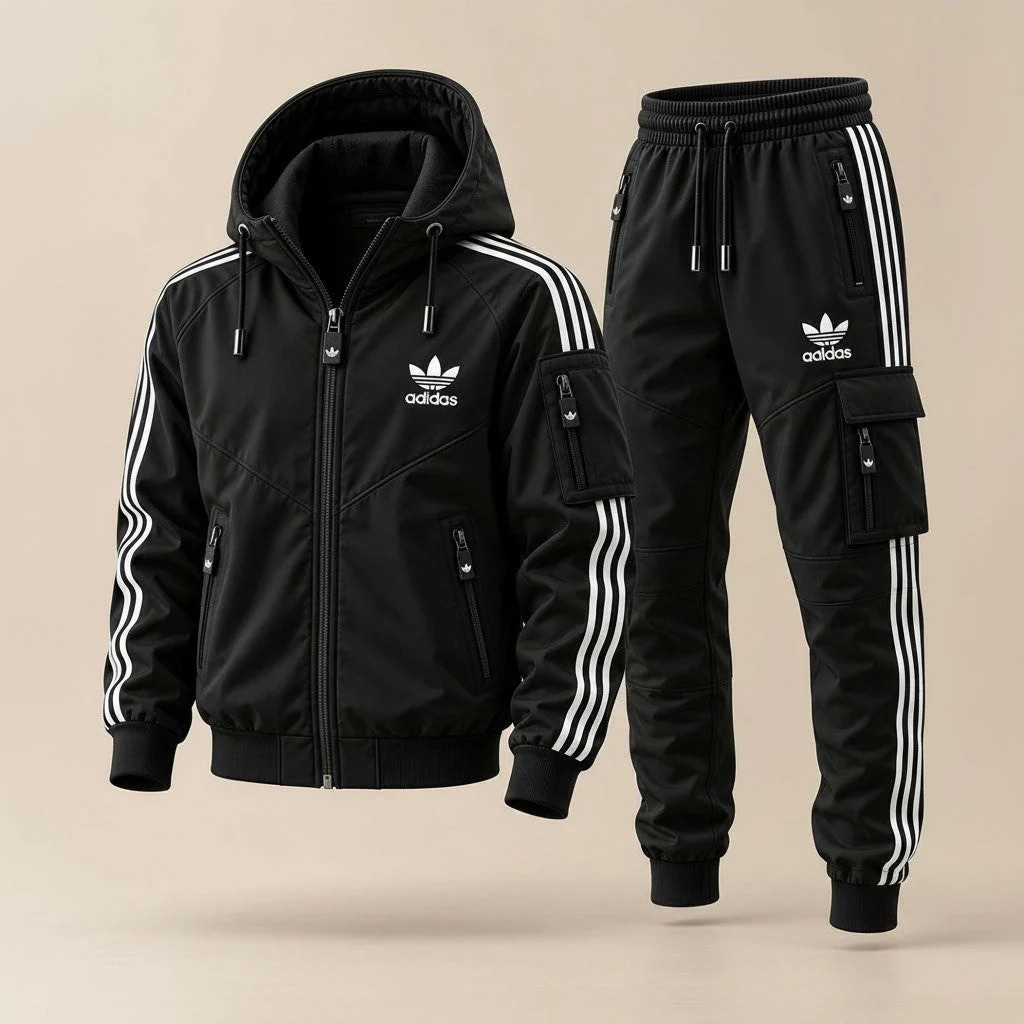 Striped Athletic Tracksuit Set