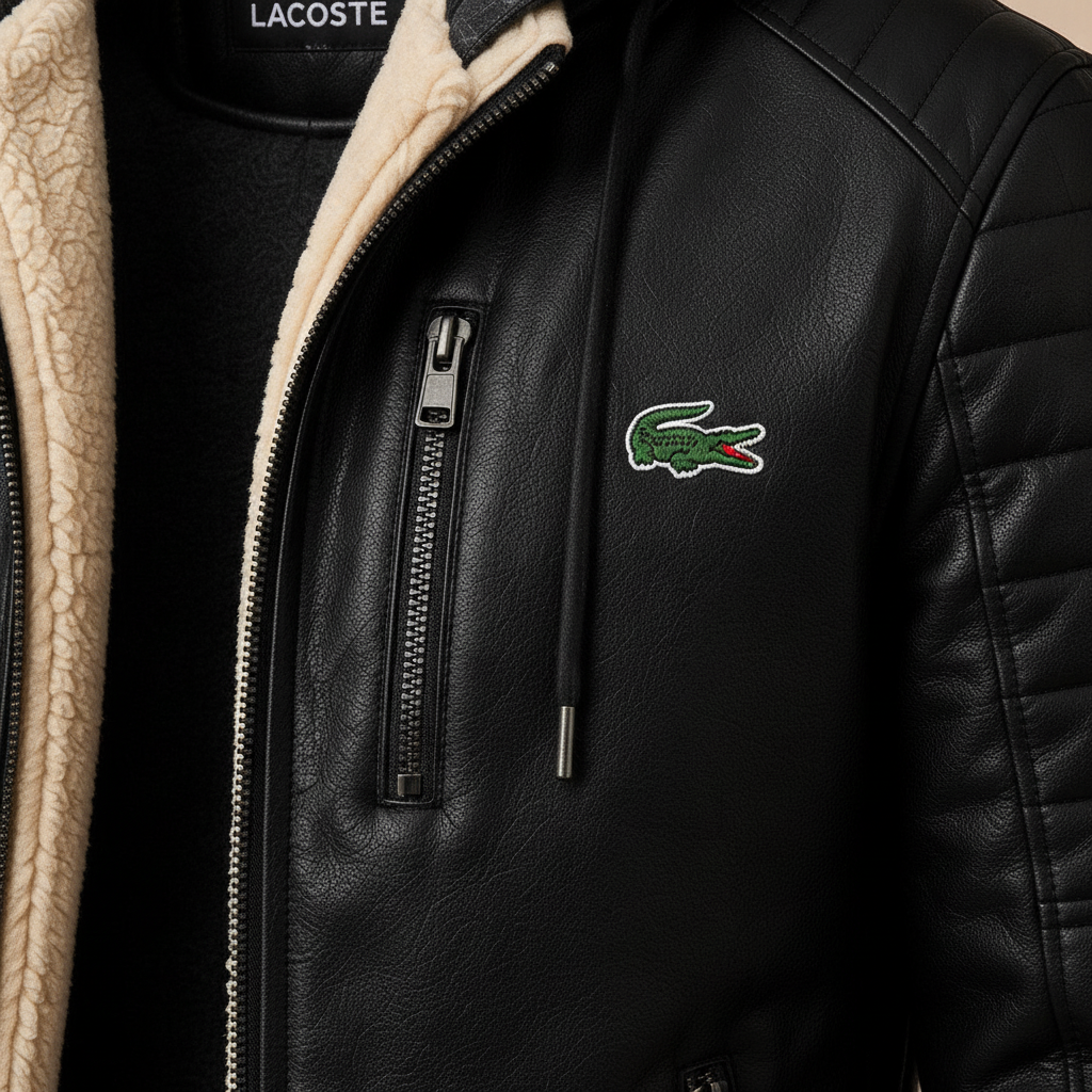 Sherpa Noir Hooded Leather Jacket