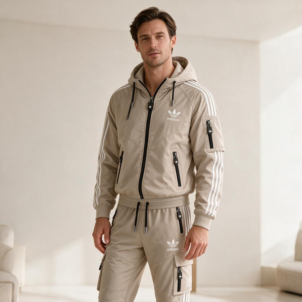 Striped Athletic Tracksuit Set