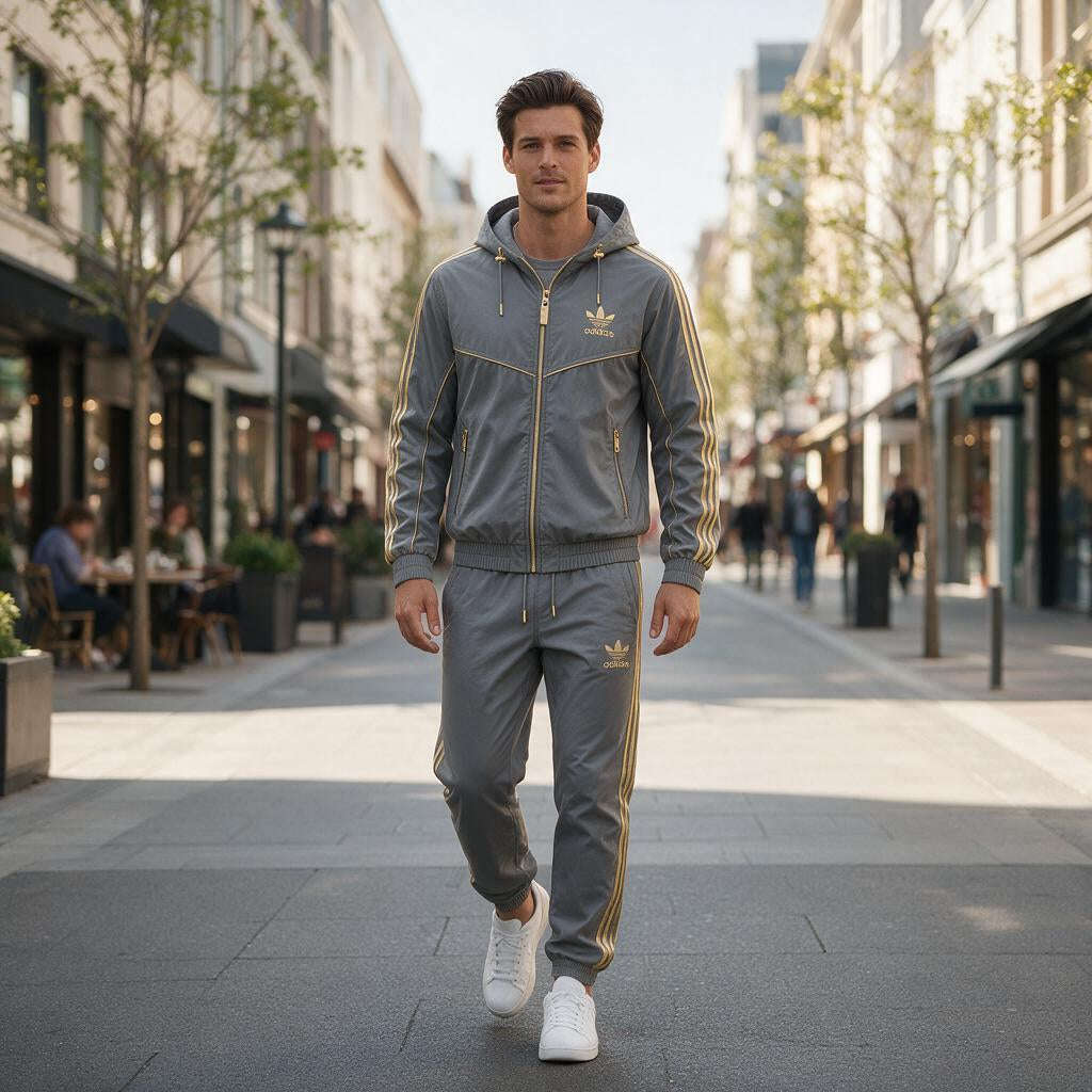 Golden Stripe Tracksuit Set