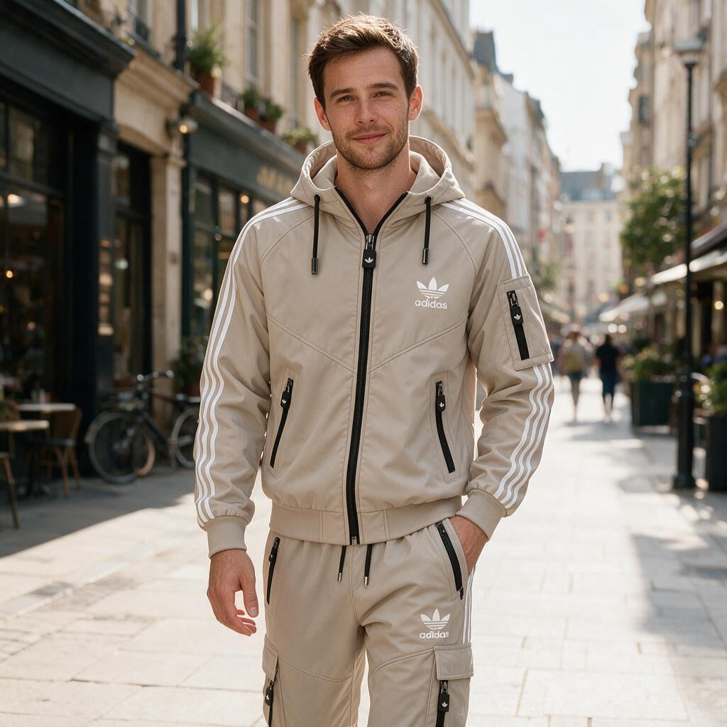 Striped Athletic Tracksuit Set
