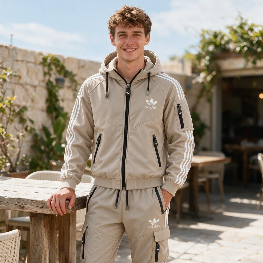 Striped Athletic Tracksuit Set