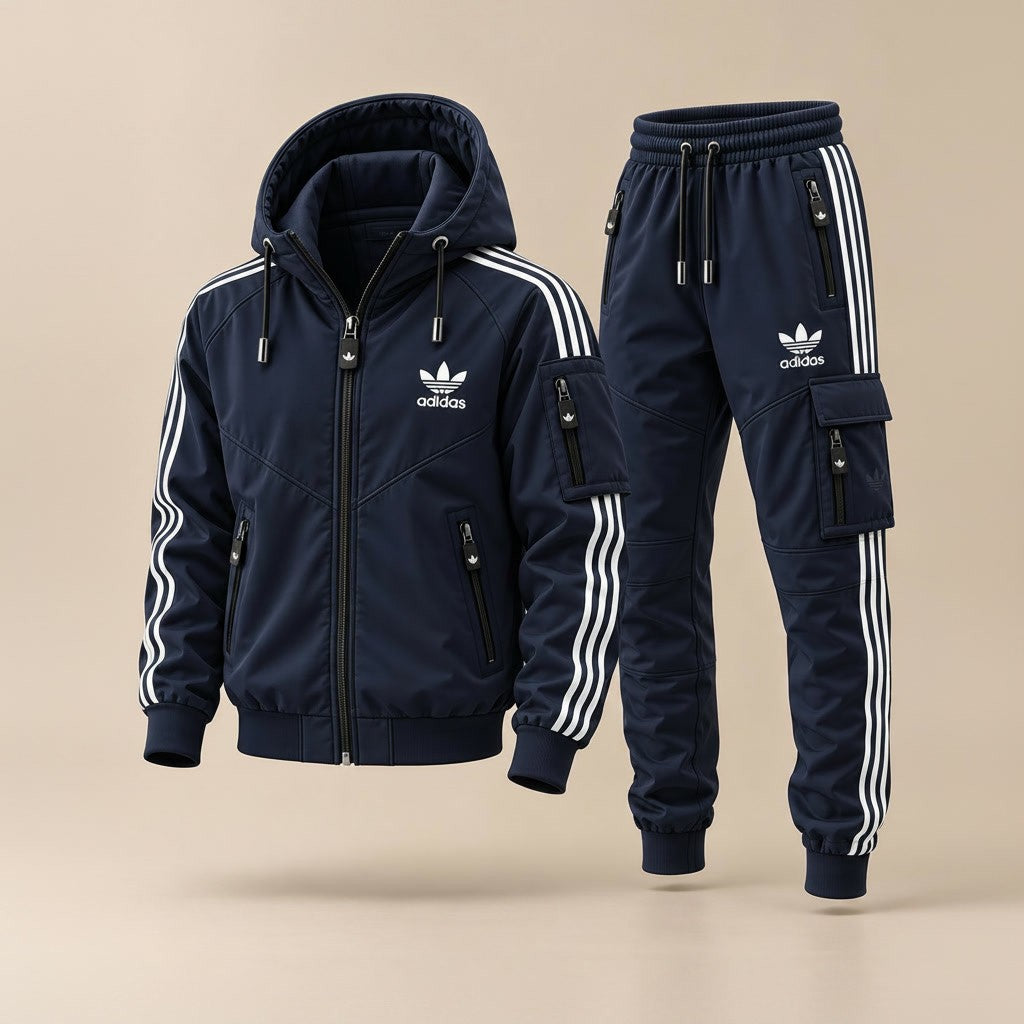Striped Athletic Tracksuit Set